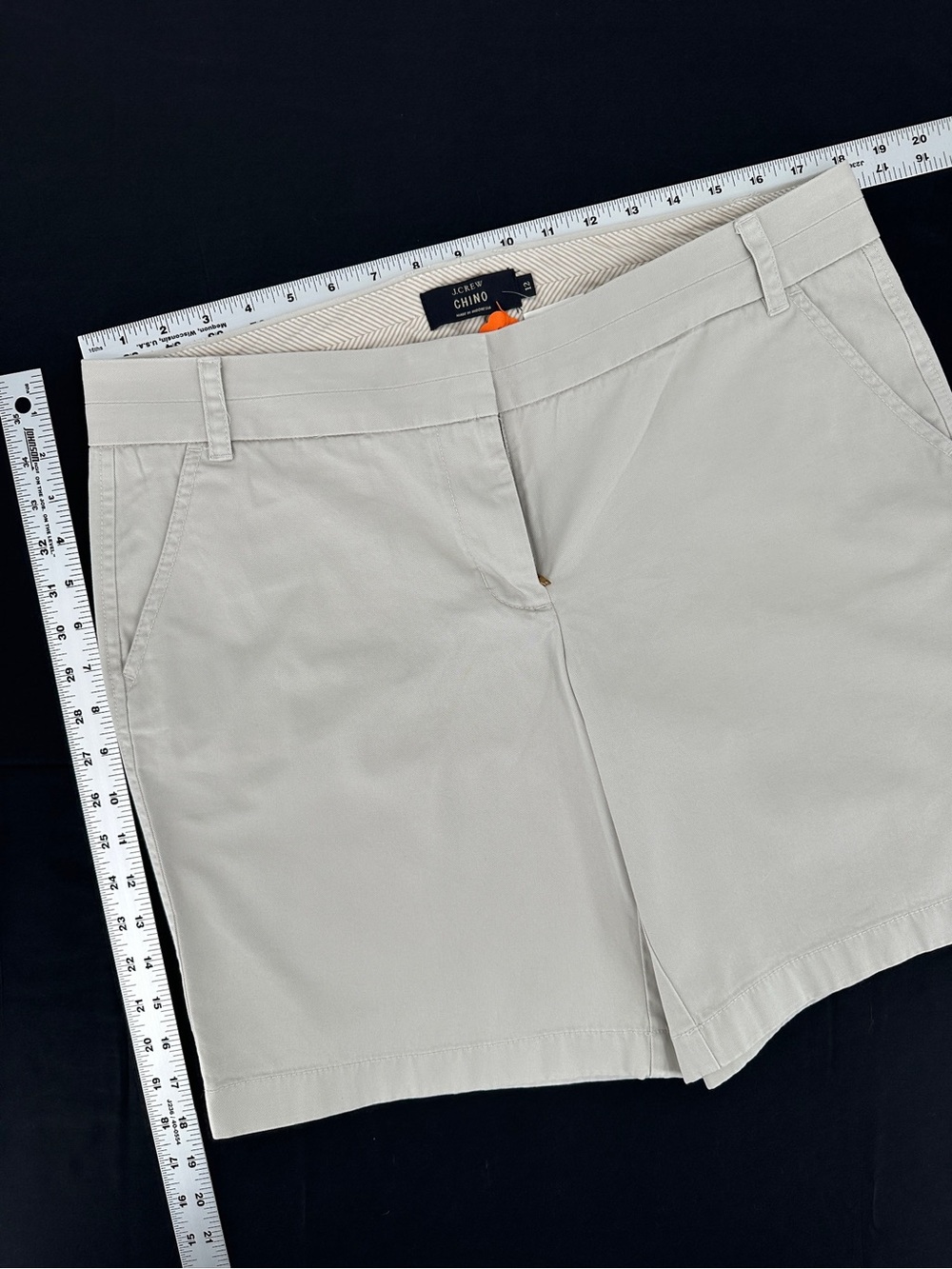 J.Crew Chino Shorts NWT Light Stone Size 12 Classic Cotton - Picture 4 of 10
